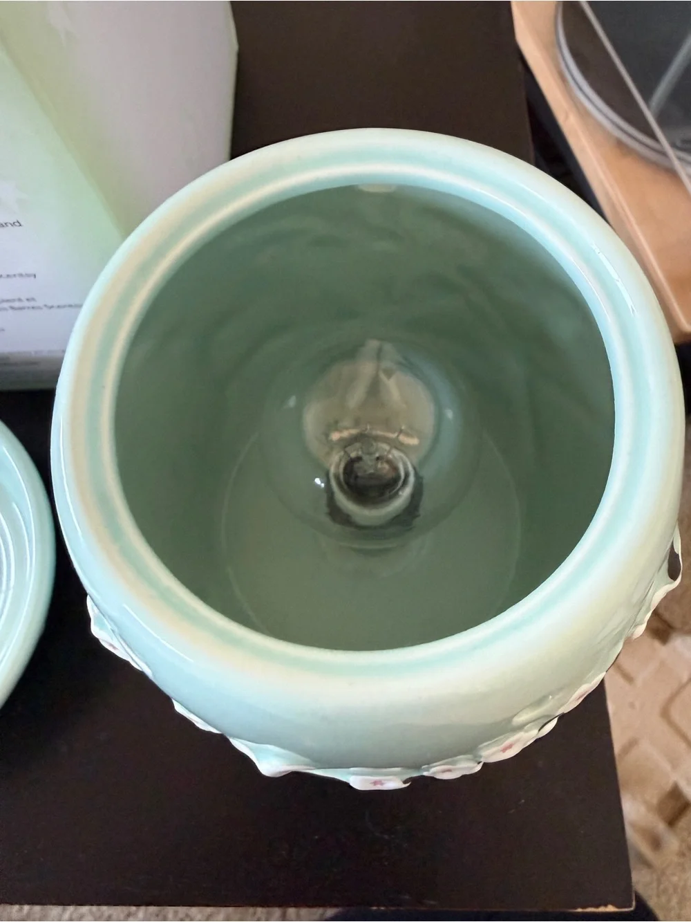 Scentsy Cherry Blossom Ceramic Warmer in Pale Blue